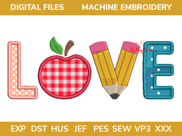 Applique Back to School Love Applique: A Creative Addition to Your Projects
