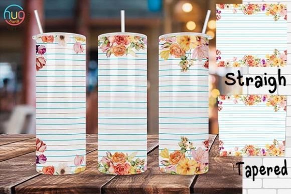 Paper Flower Tumbler Wrap Sublimation