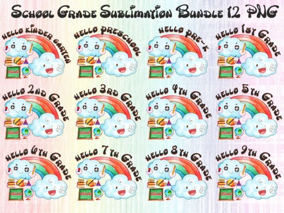 School Grade Sublimation Bundle 12 PNG: A Versatile Design Resource for Creative Professionals